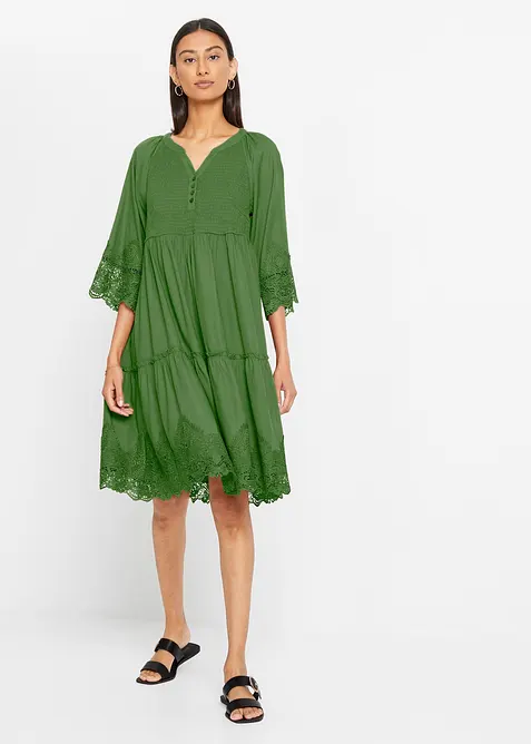 Abito chemisier con pizzo, bonprix