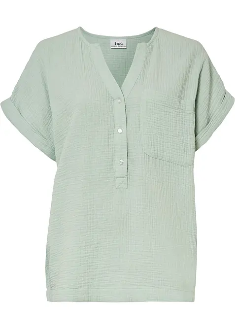 Blusa a maniche corte in mussola, bonprix