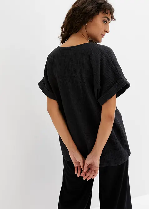 Blusa a maniche corte in mussola, bonprix