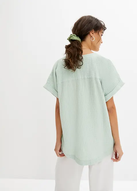 Blusa a maniche corte in mussola, bonprix
