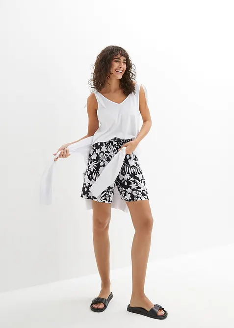 Shorts larghi in viscosa con cinta comoda, vita alta, bonprix