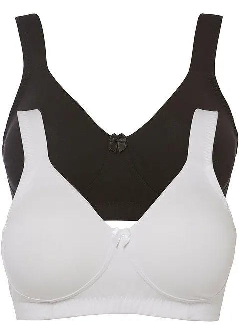 Reggiseno t-shirt minimizer senza ferretto con cotone biologico (pacco da 2), bonprix