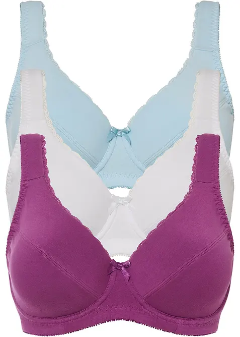 Reggiseno con ferretto in misto cotone biologico (pacco da 3), bonprix