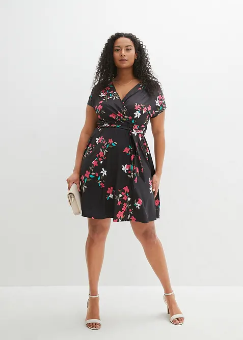 Abito in jersey con effetto a portafoglio, bonprix