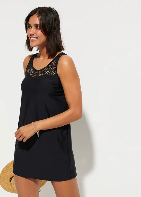 Tankini lungo con pizzo ad asciugatura rapida (set 2 pezzi), bonprix