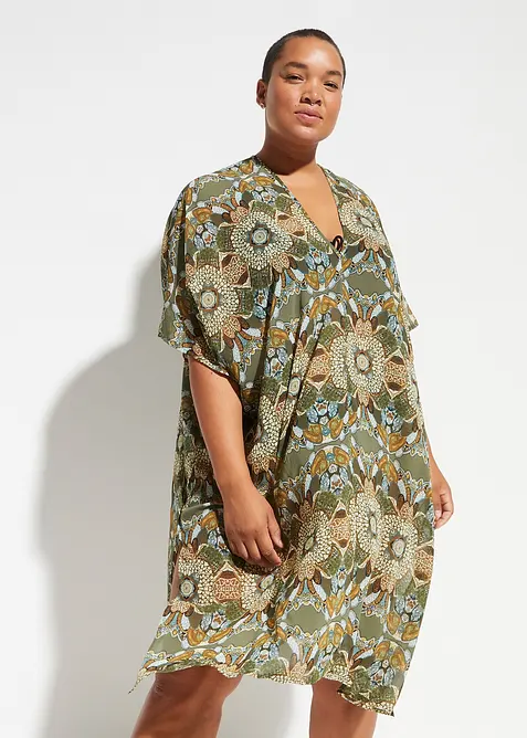 Abito da mare oversize in chiffon leggero, bonprix