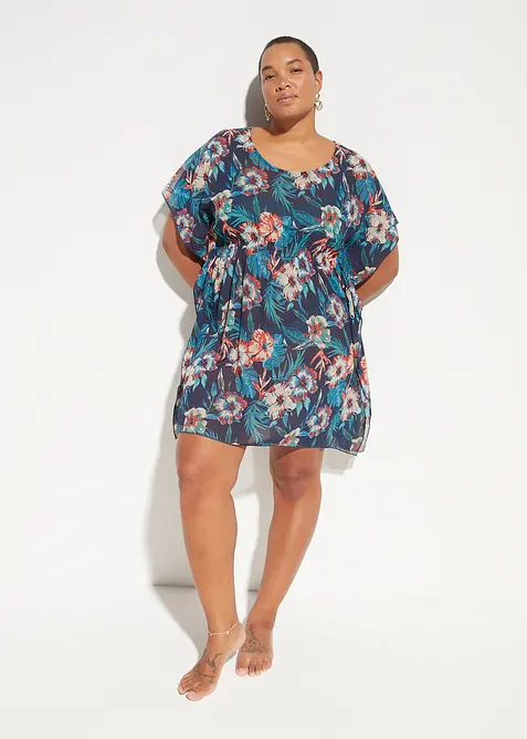 Tunica copricostume lunga in chiffon leggero, bonprix