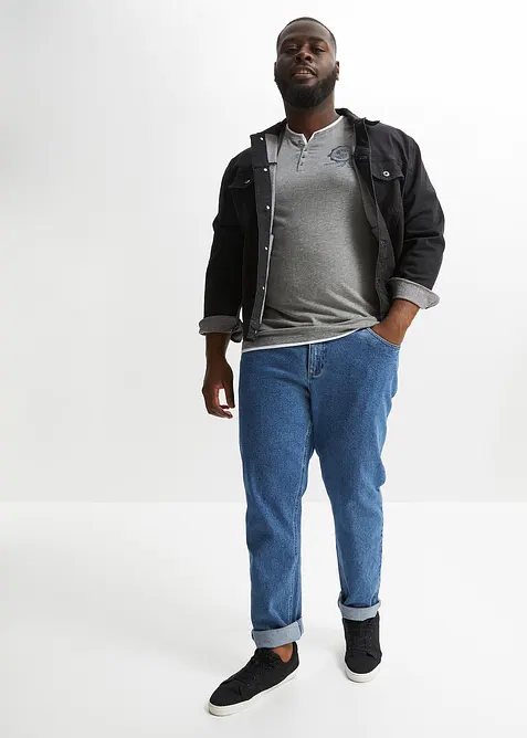 Maglia serafino a maniche corte in puro cotone biologico (pacco da 2), bonprix