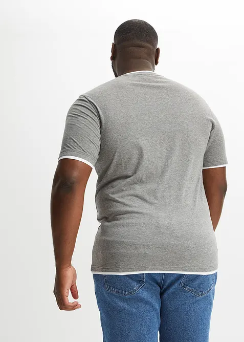 Maglia serafino a maniche corte in puro cotone biologico (pacco da 2), bonprix