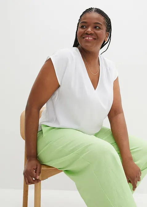 Blusa a maniche corte con scollatura a V, bonprix