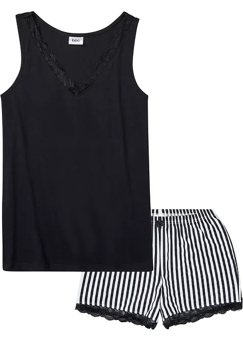 Pigiama estivo con pizzo raffinato, bonprix
