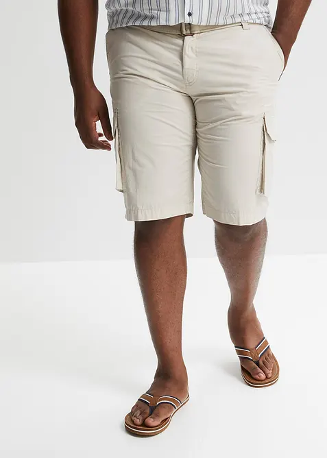Bermuda cargo con elastico in vita e cintura, regular fit, bonprix
