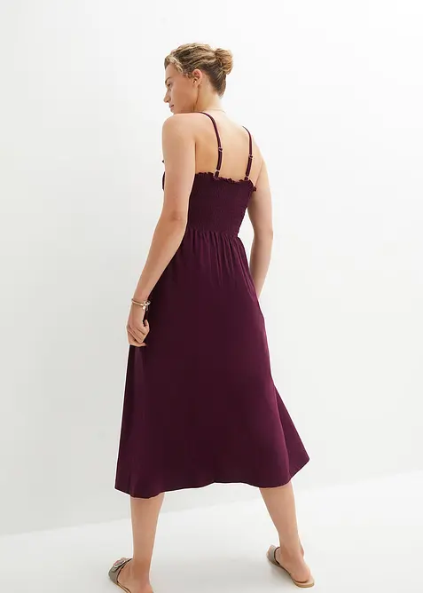 Abito di jersey al polpaccio con lavorazione smock, bonprix