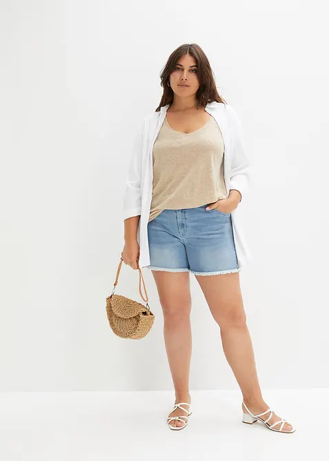 Shorts di jeans, vita media, bonprix