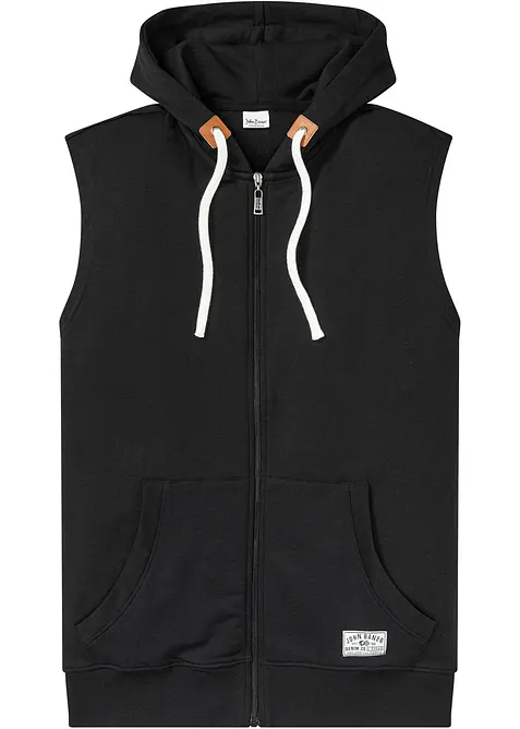 Gilet in felpa con cappuccio in misto cotone morbido, bonprix