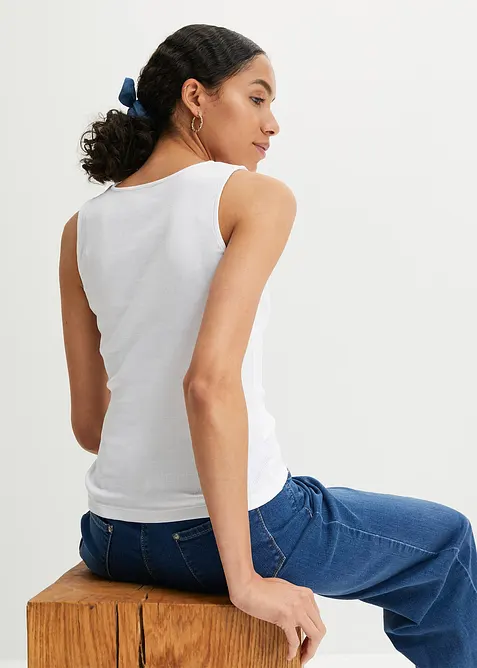 Top a costine in puro cotone biologico (pacco da 2), bonprix