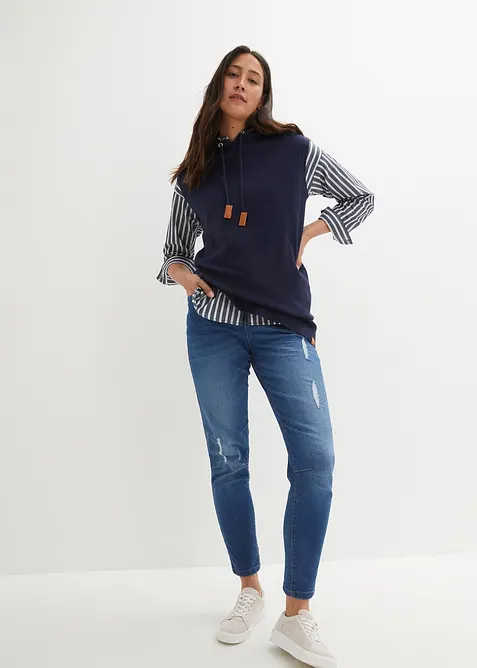 Gilet in maglia con cappuccio, bonprix