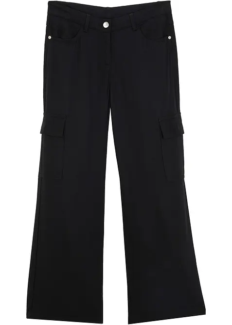 Pantaloni cargo a palazzo in viscosa fluente, bonprix
