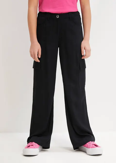 Pantaloni cargo a palazzo in viscosa fluente, bonprix