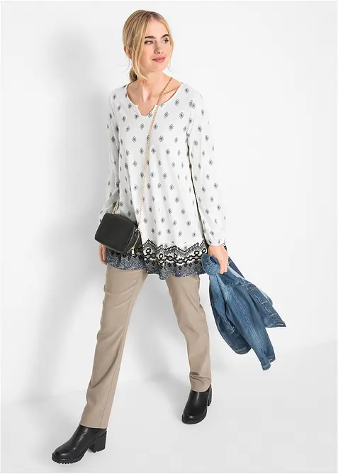 Maglia stile tunica in misto cotone e viscosa, bonprix