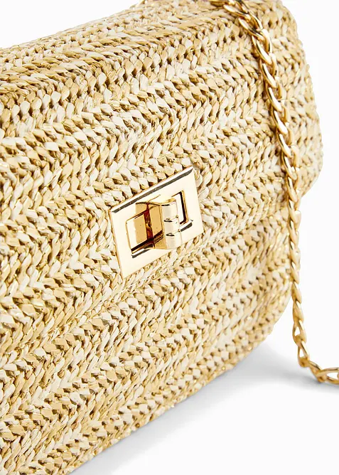 Borsa a tracolla effetto paglia con filato glitterato, bonprix