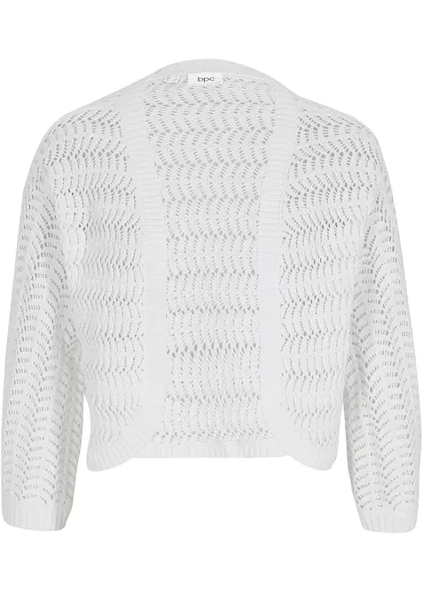 Bolero a mezza manica con effetto uncinetto, bonprix