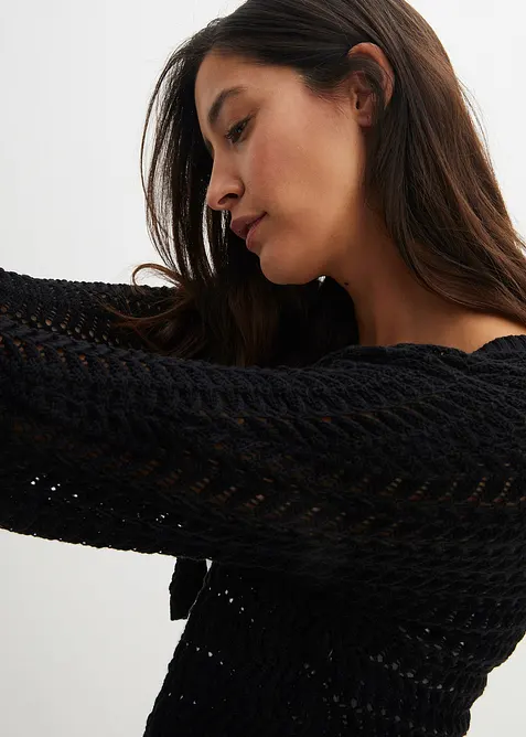 Bolero a mezza manica con effetto uncinetto, bonprix