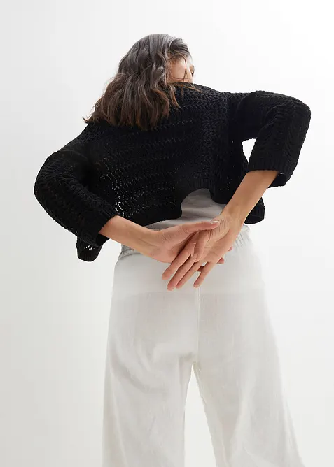 Bolero a mezza manica con effetto uncinetto, bonprix