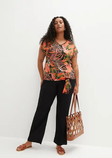 Pantaloni  in viscosa con elastico in vita, bonprix