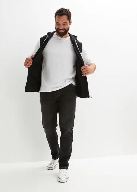 Gilet in felpa con cappuccio in misto cotone morbido, bonprix