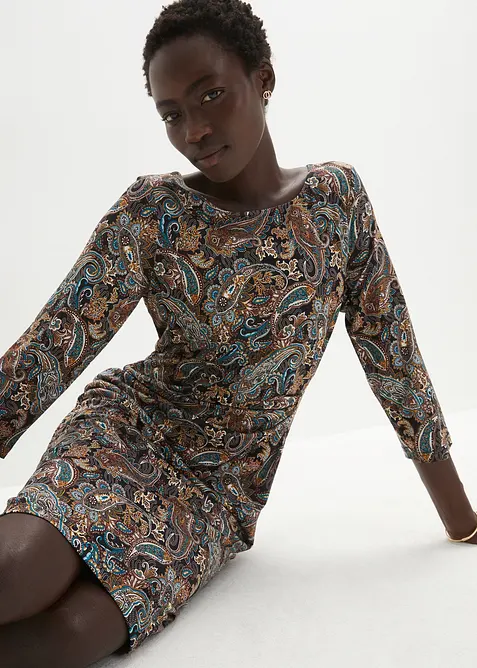 Abito in maglina con fantasia paisley, bonprix