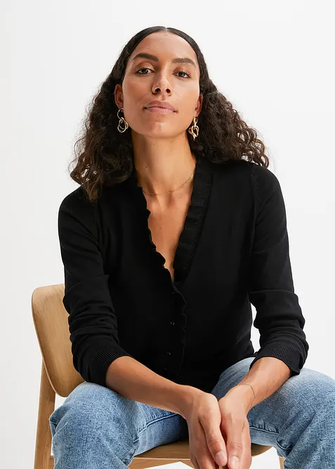 Cardigan in filato fine di misto viscosa fluente, bonprix