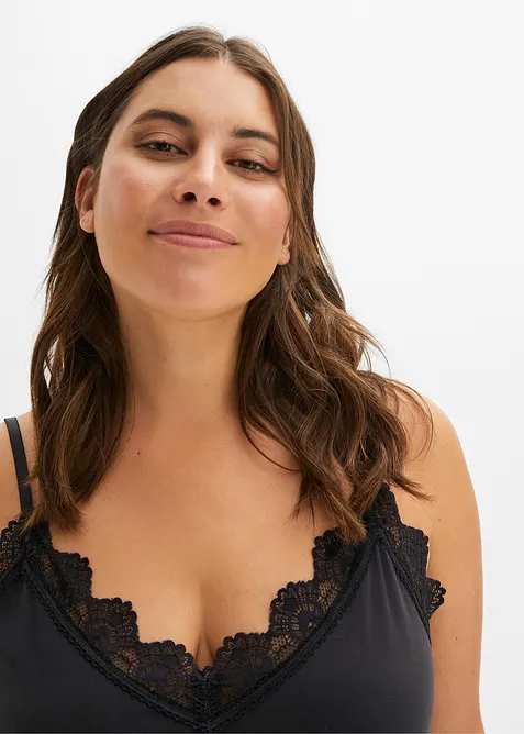 Camicia da notte corta con pizzo delicato, bonprix
