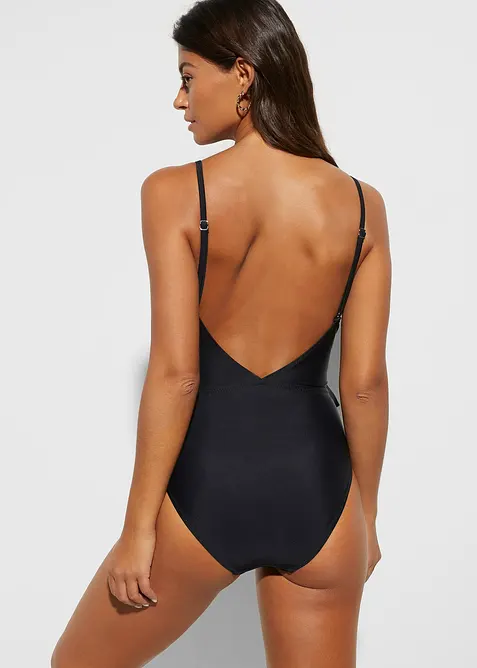 Costume intero con cut-out e volant, bonprix