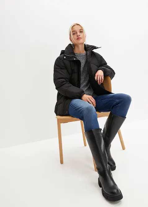 Maglione melange con scollo rotondo, bonprix