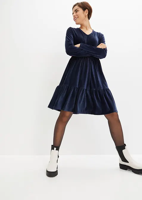 Miniabito in velluto elasticizzato, bonprix