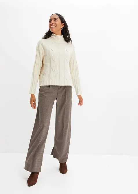 Pantaloni con pinces a quadri e catenina staccabile, bonprix