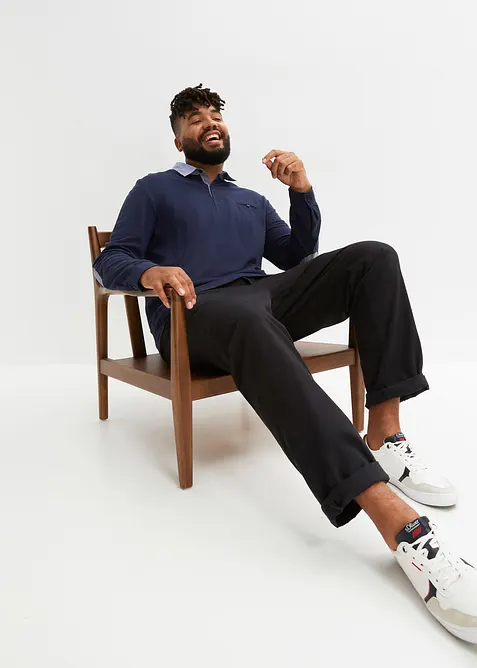 Polo a maniche lunghe in piquet di puro cotone, bonprix