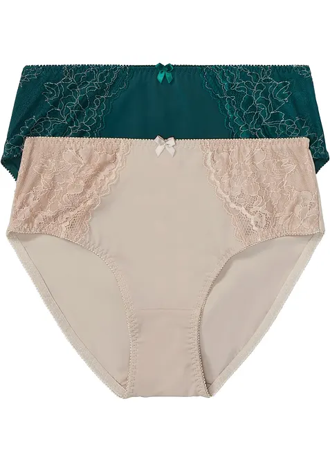 Slip alto con pizzo delicato (pacco da 2), bonprix