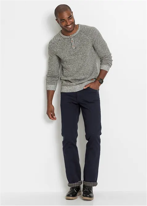 Jeans termici classic fit foderati in morbida flanella, straight, bonprix