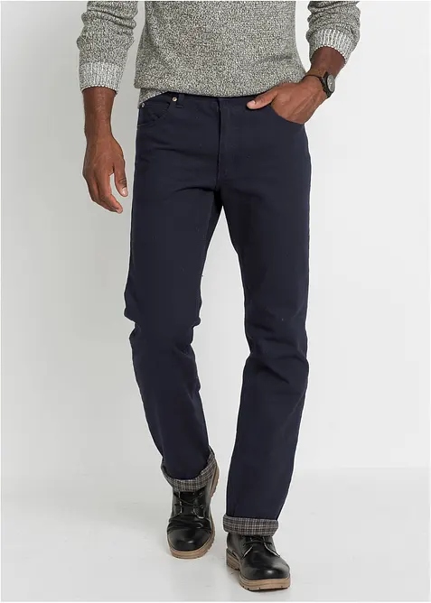 Jeans termici classic fit foderati in morbida flanella, straight, bonprix