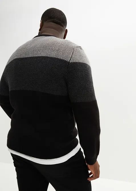 Maglione a girocollo in color block, bonprix