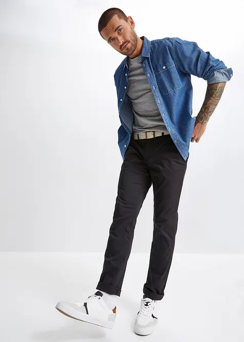 Pantaloni chino comodi in vita con cintura regular fit, straight, bonprix