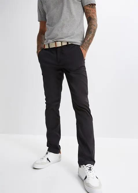 Pantaloni chino comodi in vita con cintura regular fit, straight, bonprix