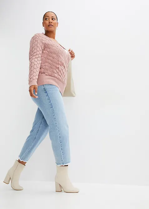 Maglione traforato con effetto a portafoglio, bonprix