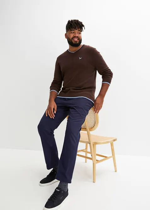Pantaloni regular fit in twill di puro cotone, straight, bonprix