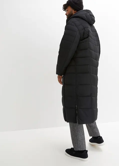 Giubbotto lungo trapuntato con cappuccio, bonprix