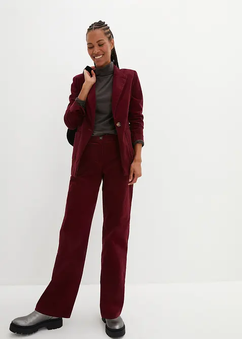 Pantaloni di velluto a coste in cotone biologico elasticizzato, bonprix