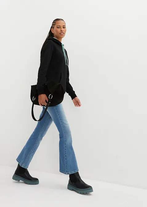 Felpa con cappuccio in puro cotone biologico, bonprix