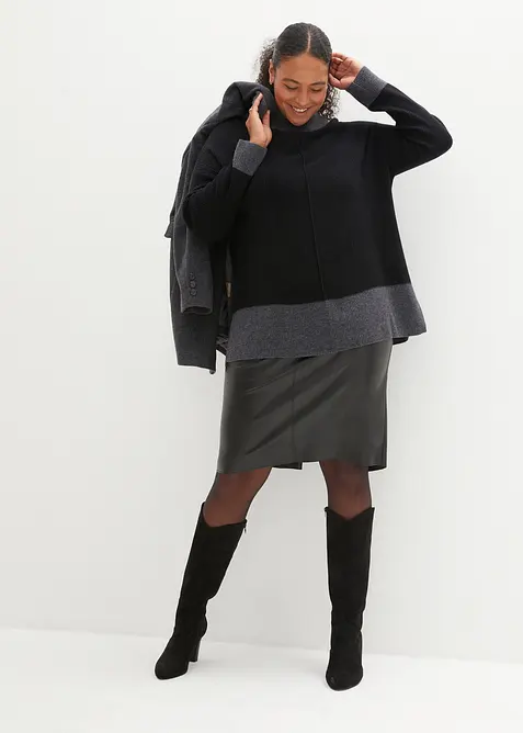 Gonna longuette in similpelle, bonprix